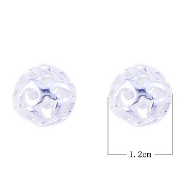 Lureme 925 Посеребренная полые серьги Стад Bubble