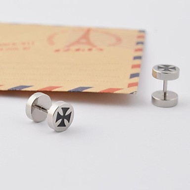 Панк Символ штангой титана стали серьги стержня