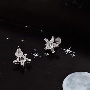 Сладкий Star S925 Посеребренная стразами серьги стержня