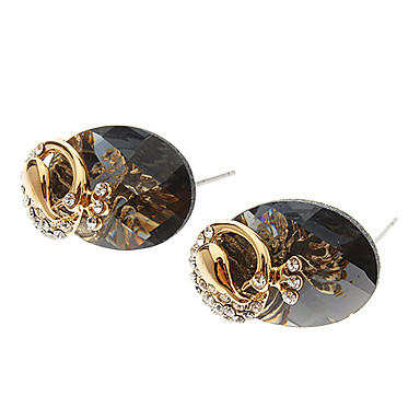 Кристалл Павлин Серьги овальной Стад