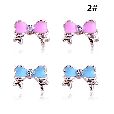 Позолоченные Bowknot Pattern Серьги (разных цветов, 2 пары)