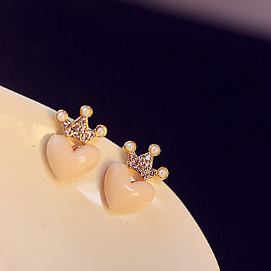 Lureme Эмаль Сердечко с серьгами Crown Стад