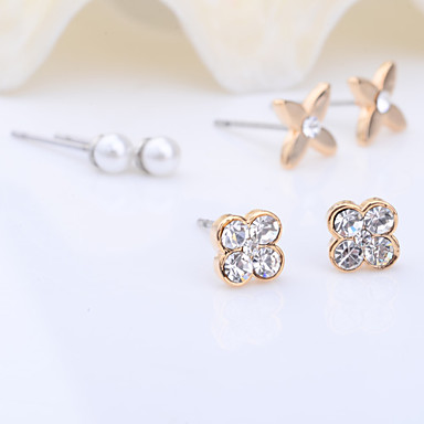 Pearl Four Leaf Clover серьги Set (3 пары)