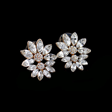 Rhinestone Цветок серьги стержня