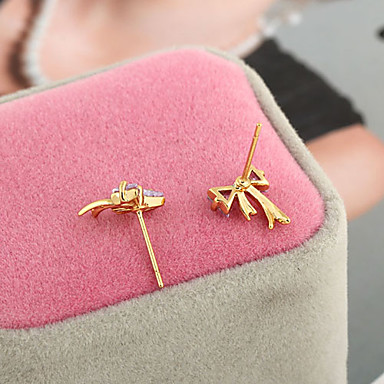 Позолоченные бронзовые серьги Циркон Стад ERZ0230