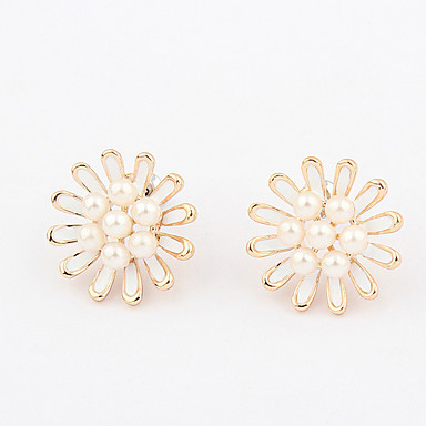 Женская цветка перлы серьги стержня