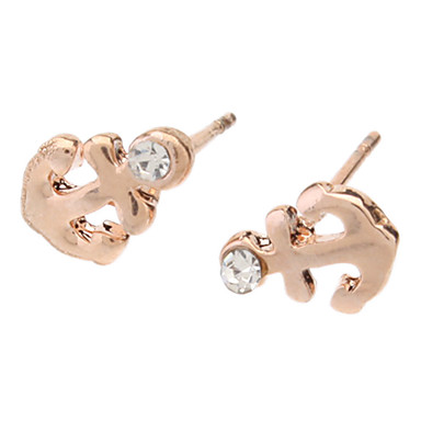 Розовое золото серьги Стад Anchor