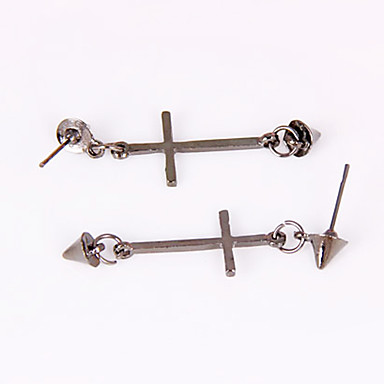 Европейские и американские моды кулон персональный крест заклепки серьги подвески серьги (случайный цвет)