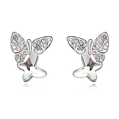 Высокого качества, сделанные с Swarovski Crystal Двухместный бабочки пирсинг серьги