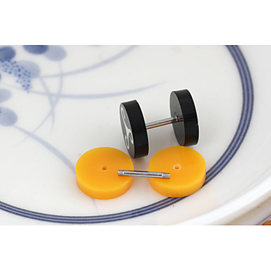 Мода Разные цвета Акриловые серьги стержня (желтый, черный) (2 пары)