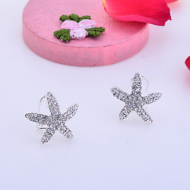 Симпатичные сплав Циркон Серьги Starfish Pattern