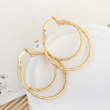Позолоченный бронзовый круг обруч серьги ER0364