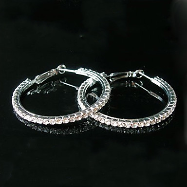 Европейский Стиль Rhinestone Большой Круг Хооп Серьги