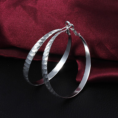 подарок для подруги европейской личности серьги Посеребренная Хооп (1 пара)