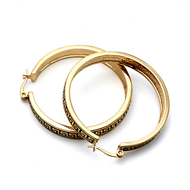 Европейские (круг) Золотые серьги обруча сплава () (1 пара)