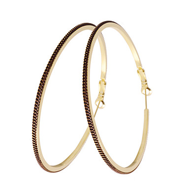 круглые серьги с двумя инкрустированных цепи (66 мм, различные цвета)