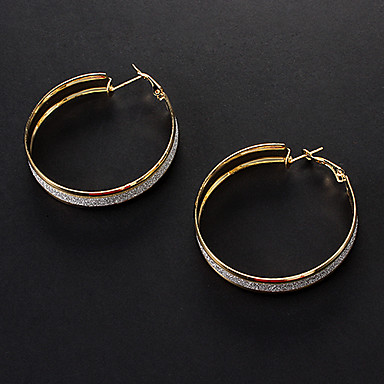 Мода Ассорти Цвет сплава Хооп Серьги (серебро, золото) (1 пара)