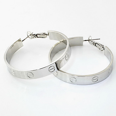 Европейские Vintage платиновым покрытием Круг Jewlery Баскетбол жен серьги обруча 40MM