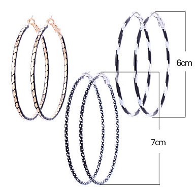 Lureme 6 см Хооп серьги (3 пары в комплект)