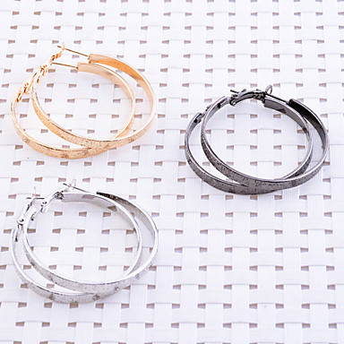 Lureme 3.5cm матовый Хооп серьги (3 пары в комплект)