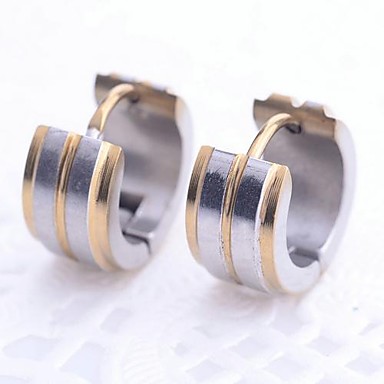 Lureme мужские титановые стали Золотой Края Серебряные серьги