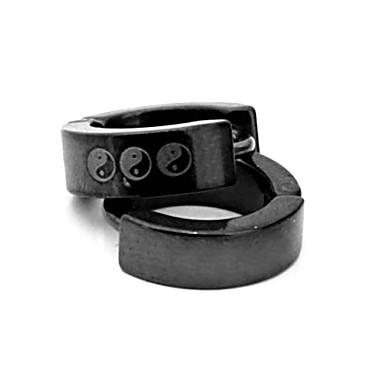 мужские титановые стали тайцзи модель серьги (черный)