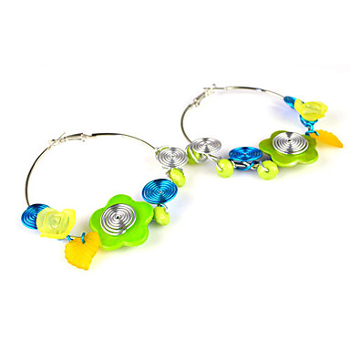 Зеленый цвет серьги весна и лето пляж