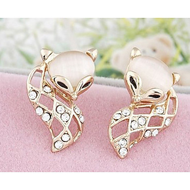 Сладкий Фокс Личность сплава серьги падения с Rhinestone (1 пара)