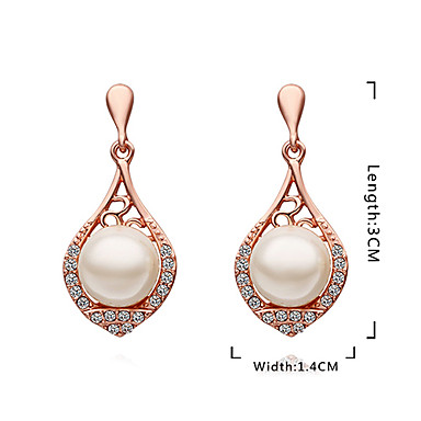 mitatn Pearl платины 18K позолоченные серьги