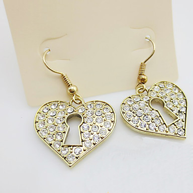 Европейский (Сердца Shaped) Rhinestone золота Серьги (золото) (1 шт)