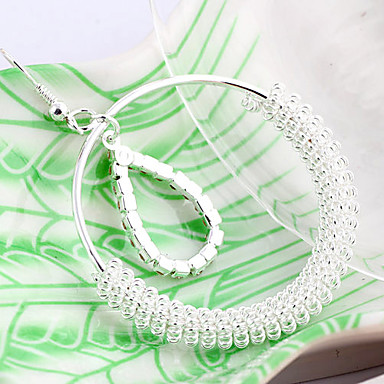 Мода (Drop In Circle) Сплав серебра с Rhinestone Серьги (1 пара)
