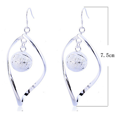 Lureme 925 Посеребренная формы Twist с серьгами матовый мяча