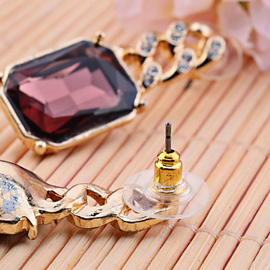 Lureme площади серьги Rhinestone стекла
