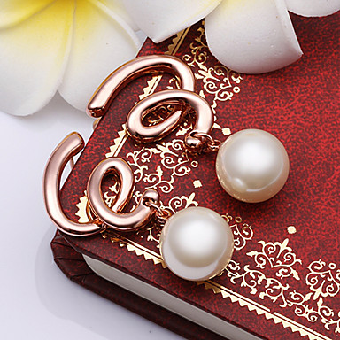 mitatn Pearl платины 18K позолоченные серьги