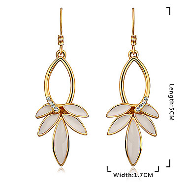 Изящные белый кисточкой сплав серьги падения с Rhinestone (1 пара) (белый, розовый, золото)