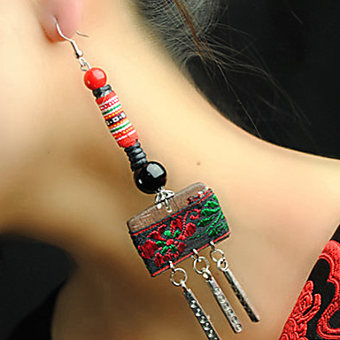 Этническая (Embroid) Коричневая Серьги (1 пара)