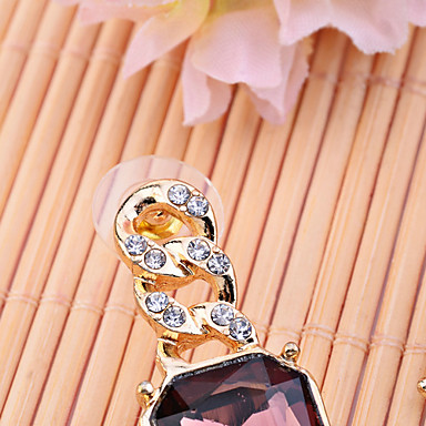 Lureme площади серьги Rhinestone стекла