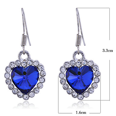 Lureme форме сердца стекло Rhinestone Серьги