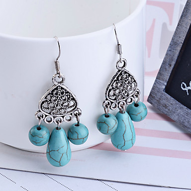 Сплава год сбора винограда бирюзовые серьги Pattern Droplight