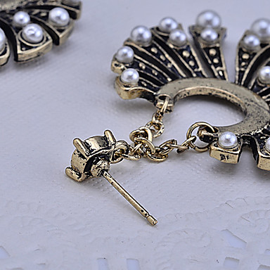 Вентилятор Vintage Pearl Pattern Серьги (бронза)