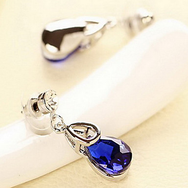 (1 шт) сладкое (капли воды) многоцветная кристалл серьги падения Rhinestone