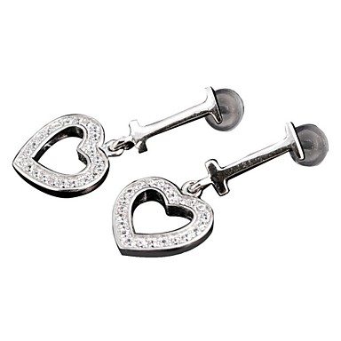 Sweet Love форме сердца Серьги S925 Посеребренная падения