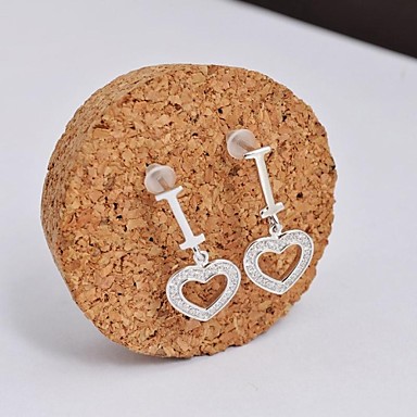 Sweet Love форме сердца Серьги S925 Посеребренная падения