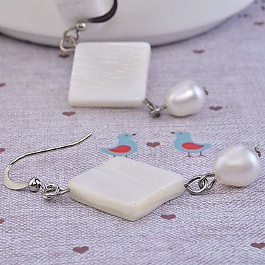 Родием площади Cowry Серьги (белый)