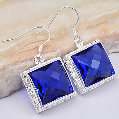(1 пара) Европейская (площадь) Royal Blue Gem Drop Серьги (Royal Blue)