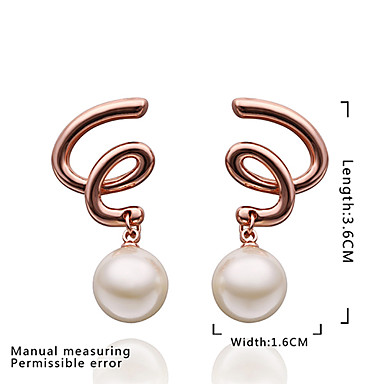 mitatn Pearl платины 18K позолоченные серьги