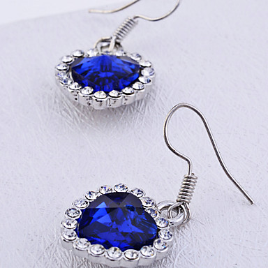 Lureme форме сердца стекло Rhinestone Серьги
