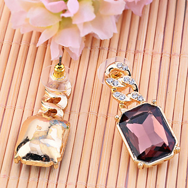Lureme площади серьги Rhinestone стекла