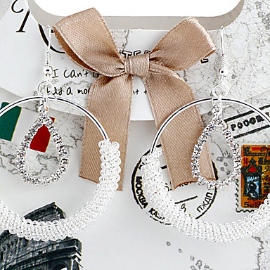 Мода (Drop In Circle) Сплав серебра с Rhinestone Серьги (1 пара)