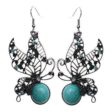 Vintage Butterfly Grreen бирюзовые серьги